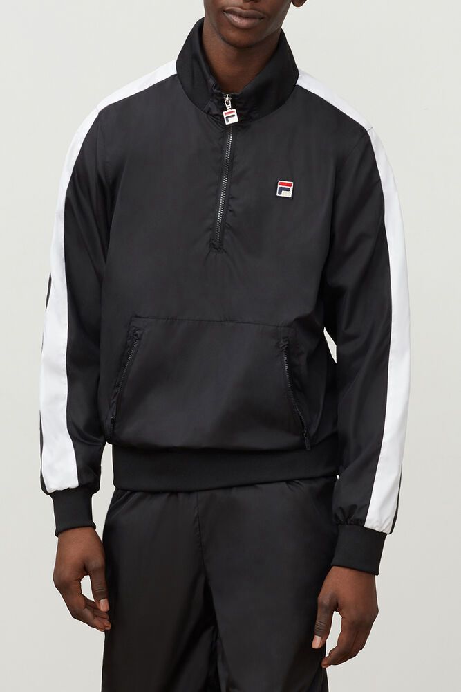 Fila Hopper Windbreaker Jacket Black - Mens - 65742KTBJ